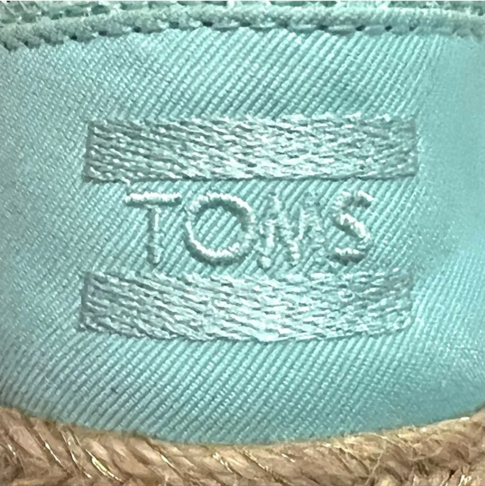 NWOT Toms Aqua Lace Alpargata Classic Slip On Espadrille Shoes - Picture 11 of 13